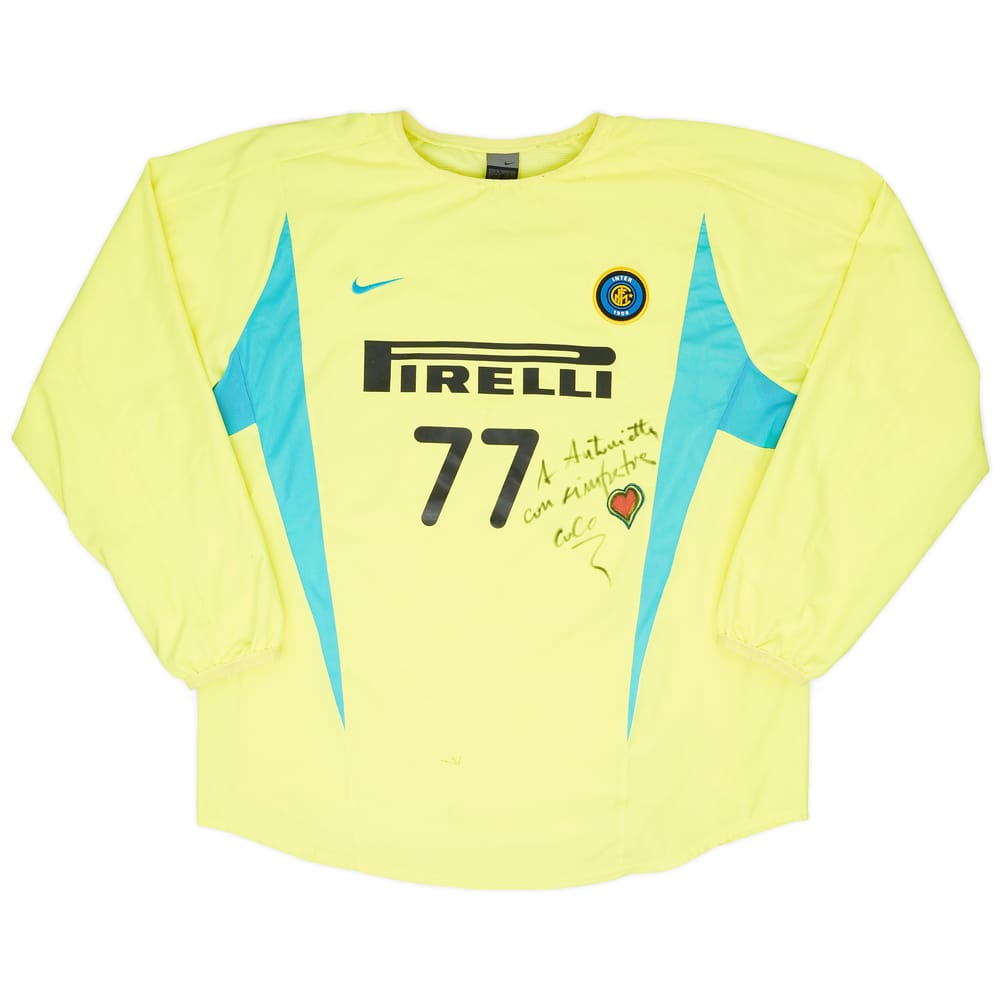 2002-03 Inter Milan Player Issue Signed Nike Training Shirt #77 (Coco)