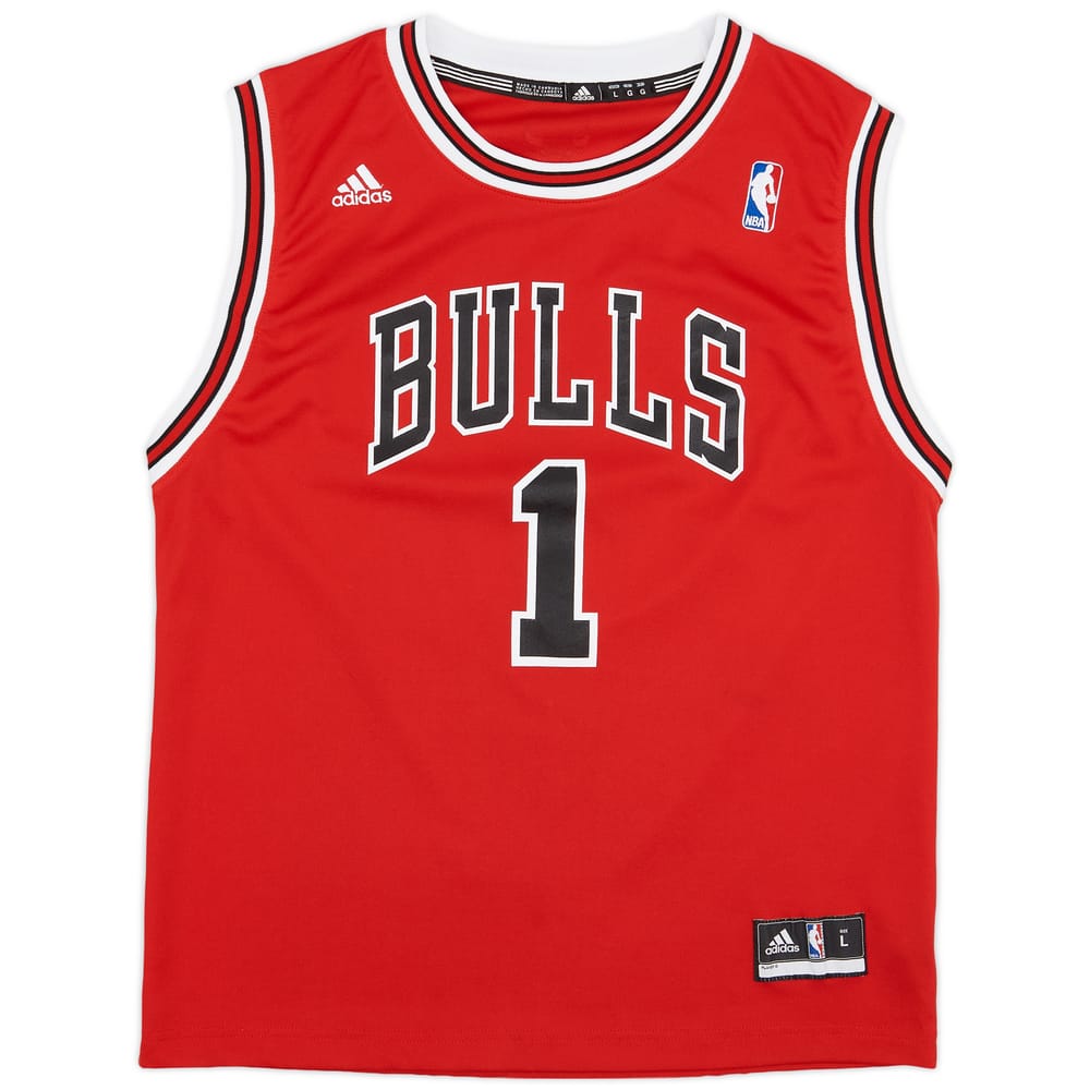 2010-14 Chicago Bulls Rose #1 adidas Away Jersey - 8/10 - (L.Boys)