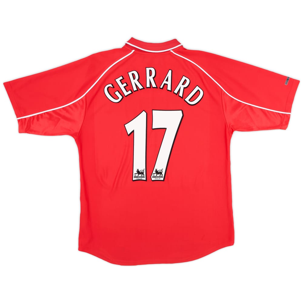 2000-02 Liverpool Home Shirt Gerrard #17 - 8/10 - (L)