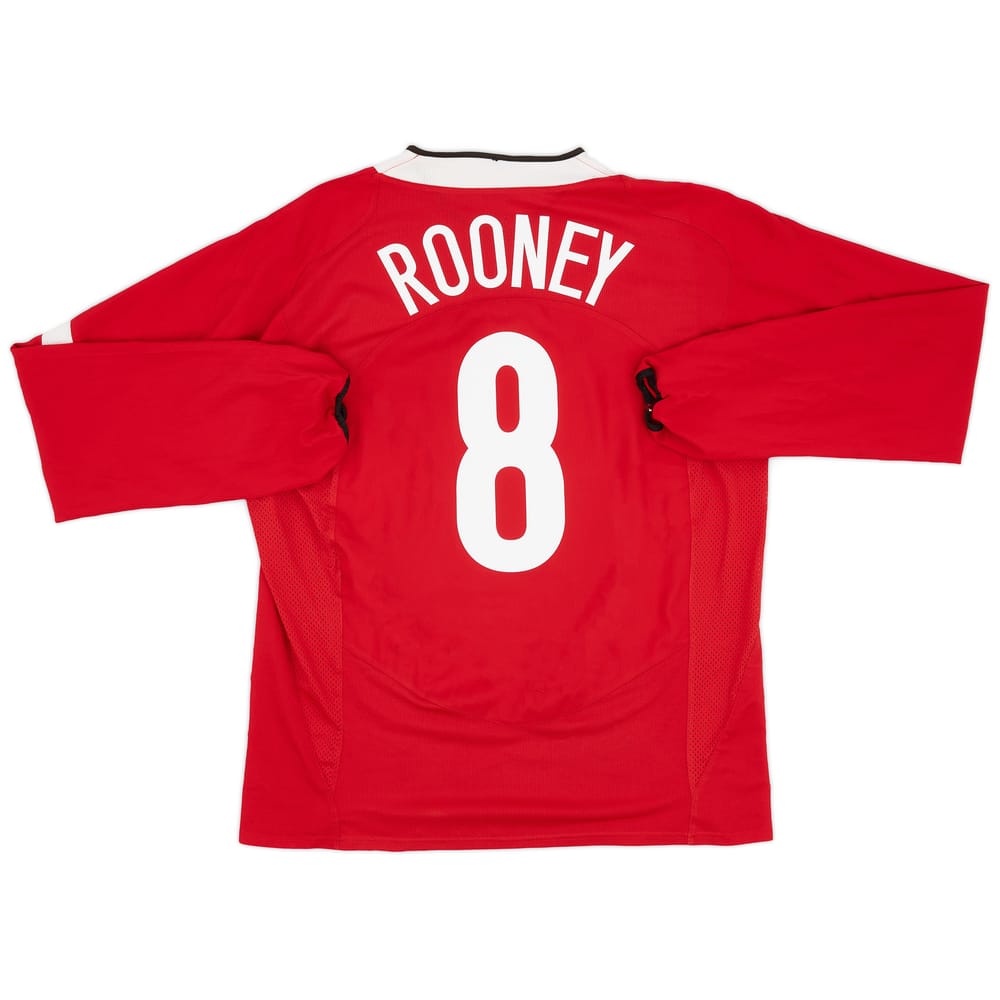 2004-06 Manchester United Home L/S Shirt Rooney #8 - 7/10 - (XL)