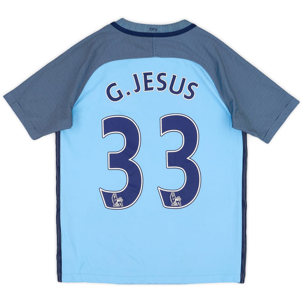 2016-17 Manchester City Home Shirt G. Jesus #33 - 6/10 - (L.Boys)