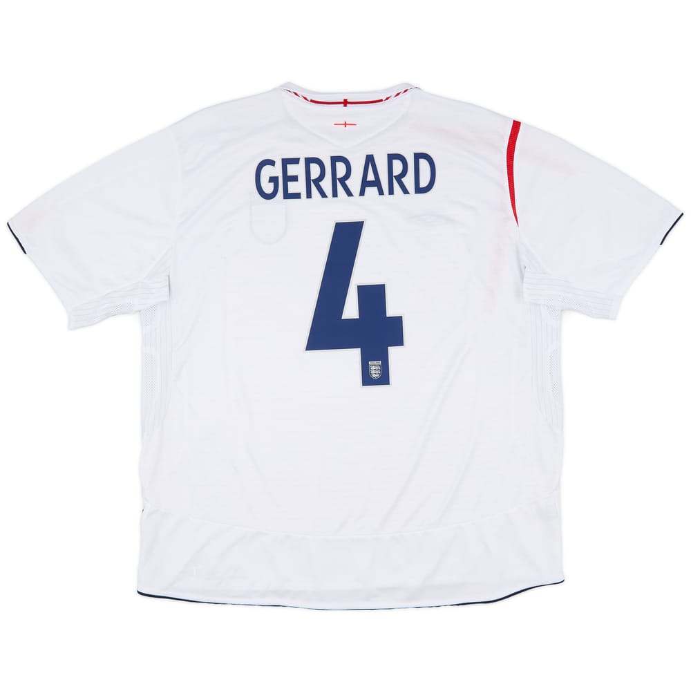 2005-07 England Home Shirt Gerrard #4 - 9/10 - (3XL)
