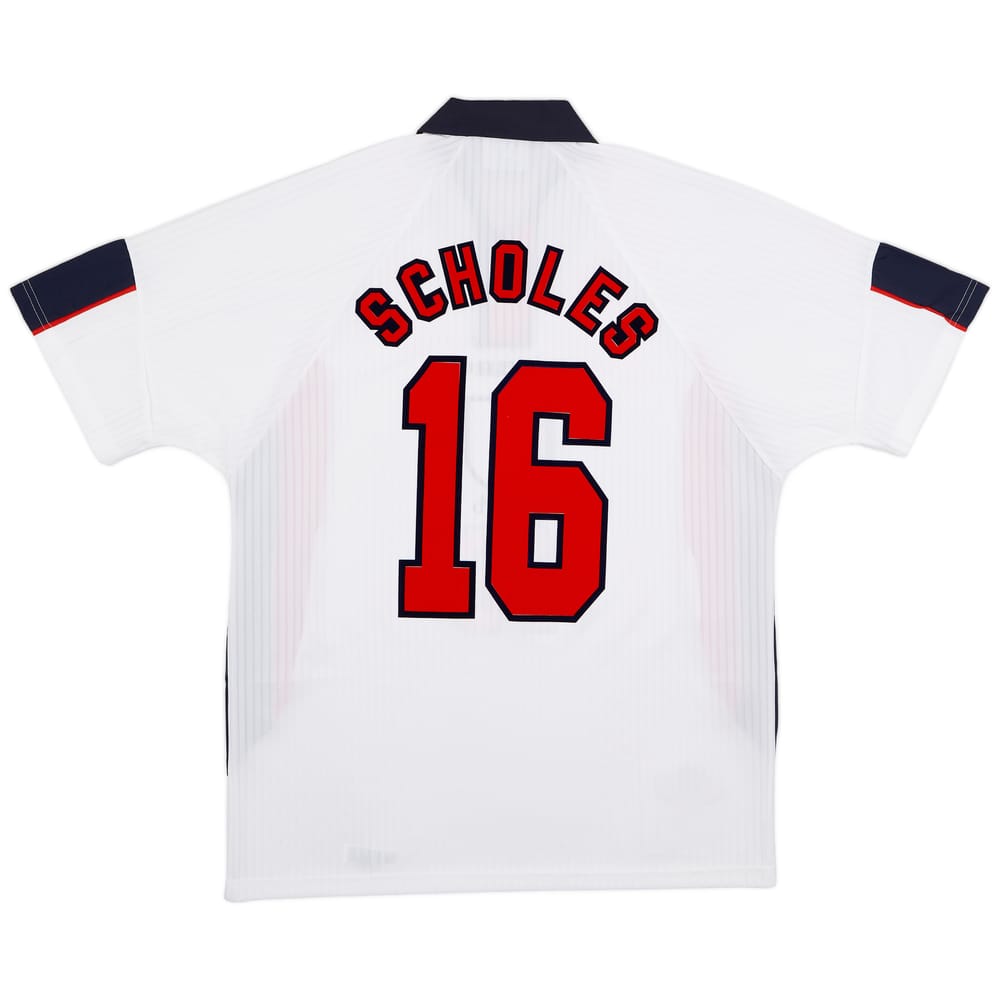 1997-99 England Home Shirt Scholes #16 - 9/10 - (L)
