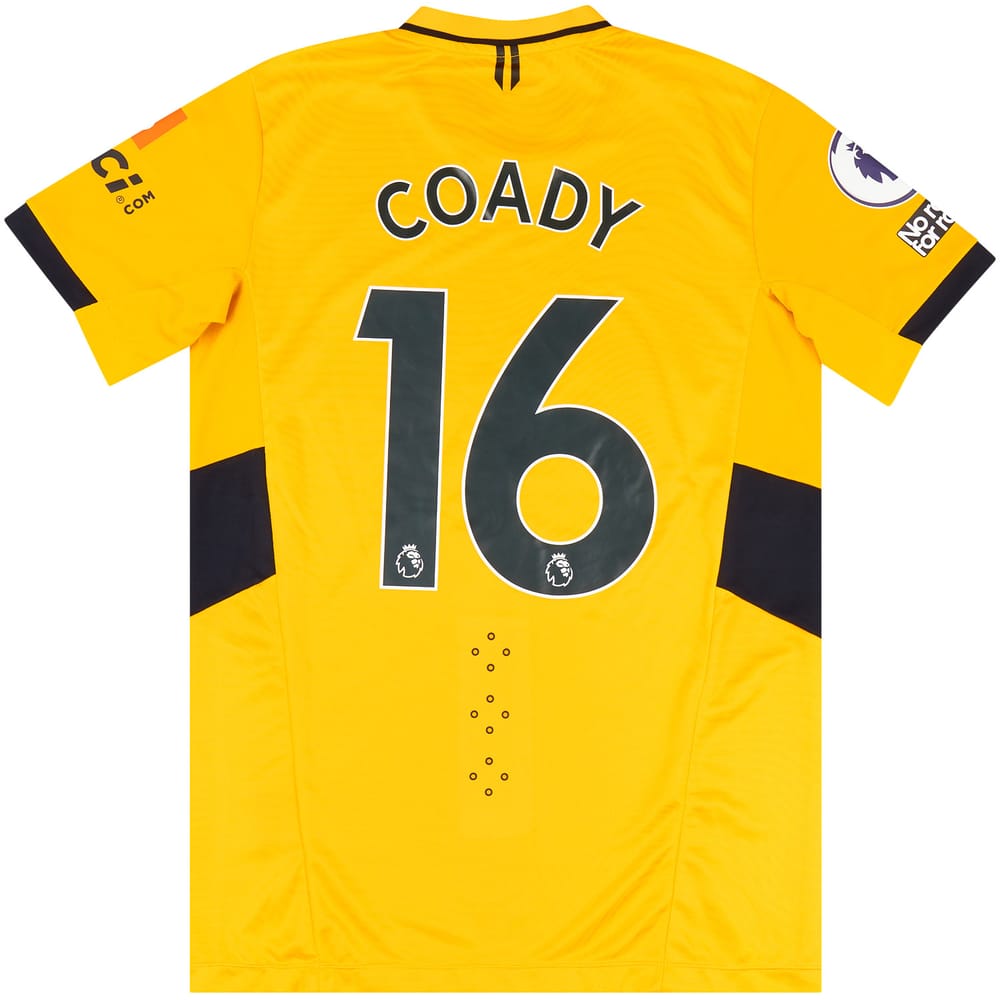 2021-22 Wolves Match Worn Home Shirt Coady #16 (v Leicester)