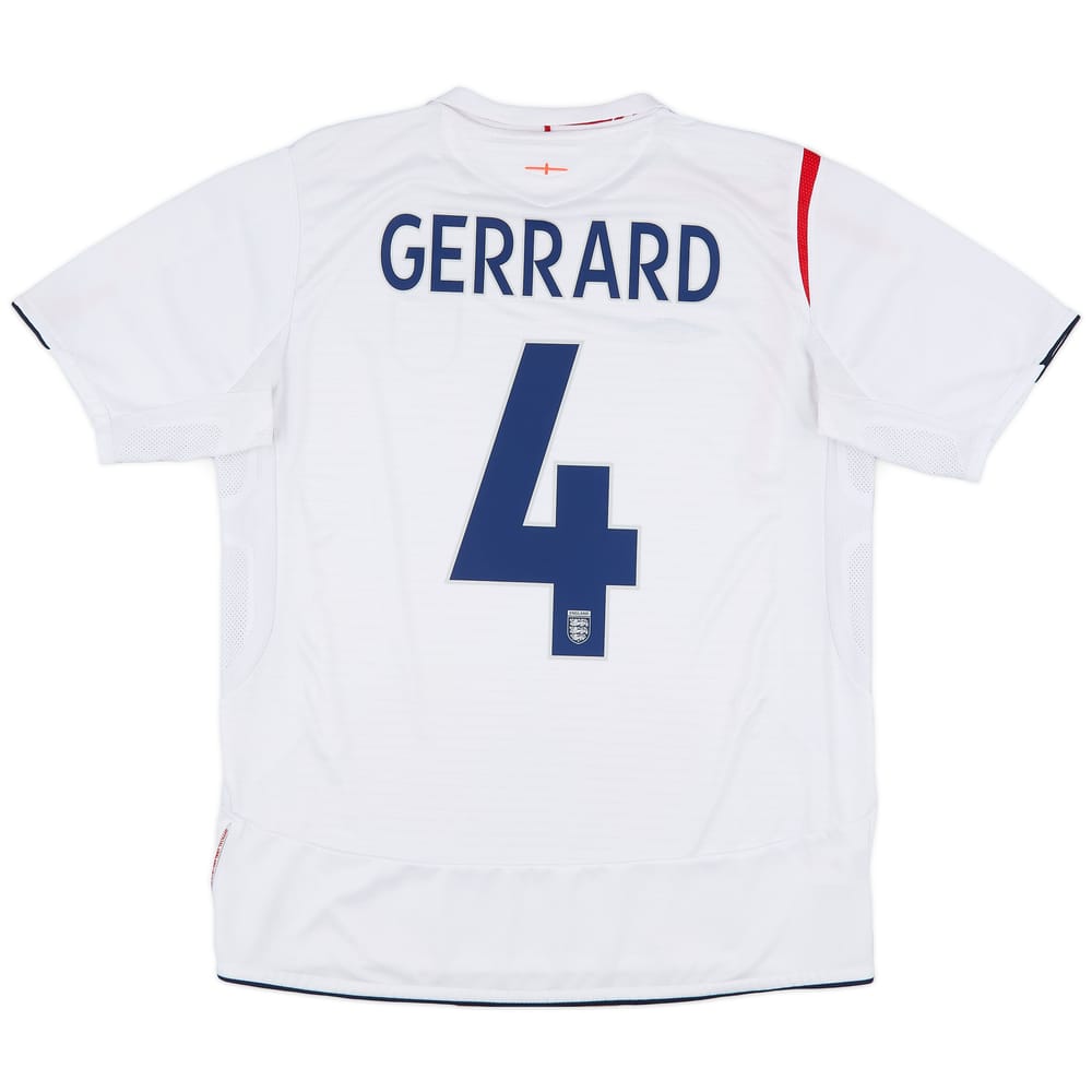 2005-07 England Home Shirt Gerrard #4 - 6/10 - (L)