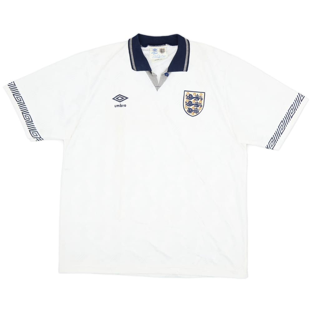 1990-92 England Home Shirt - 9/10 - (L)