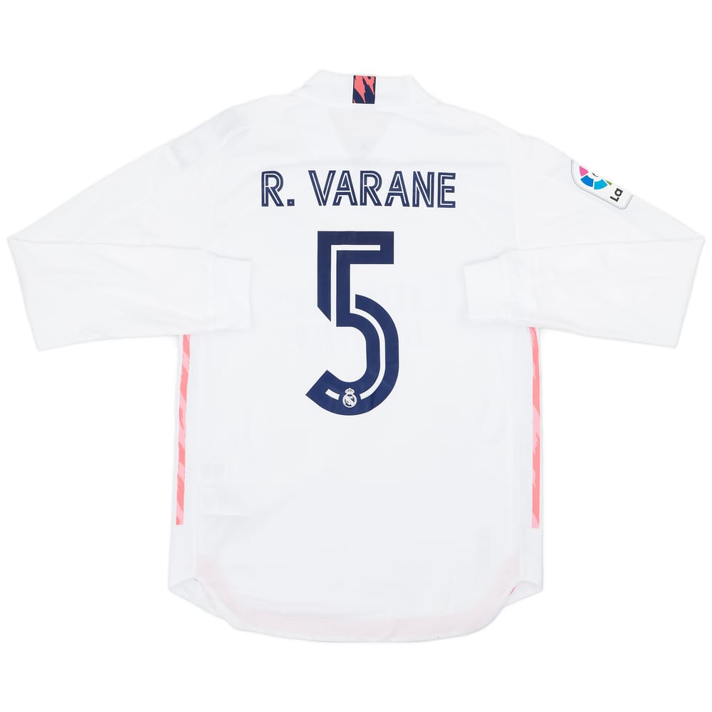 2020-21 Real Madrid Authentic Home L/S Shirt Varane #5 (M)