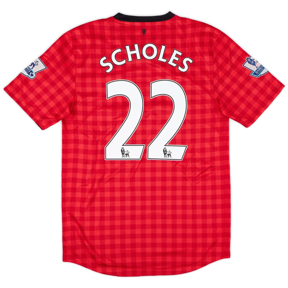 2012-13 Manchester United Home Shirt Scholes #22 - 7/10 - (S)