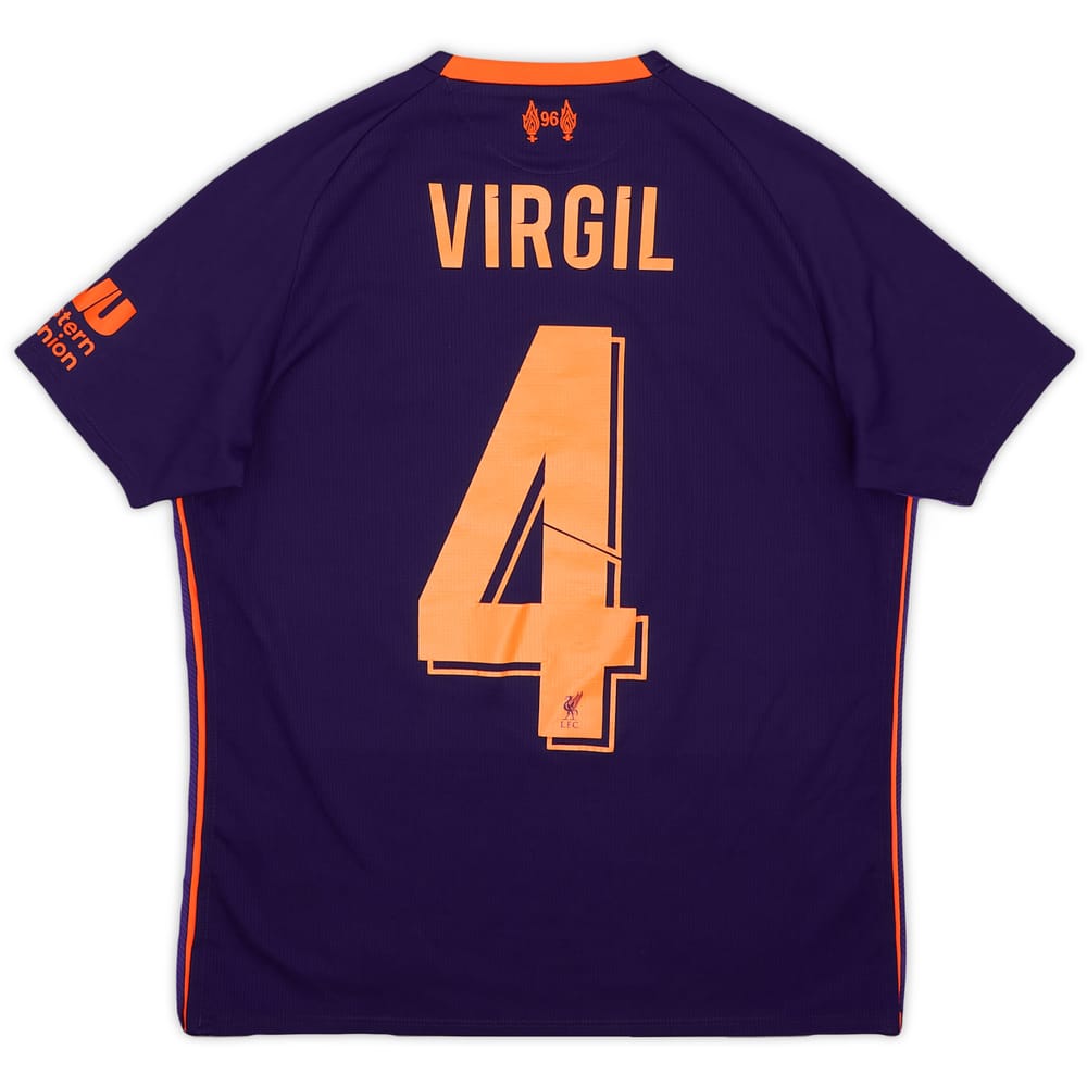 2018-19 Liverpool Away Shirt Virgil #4 - 7/10 - (L.Boys)