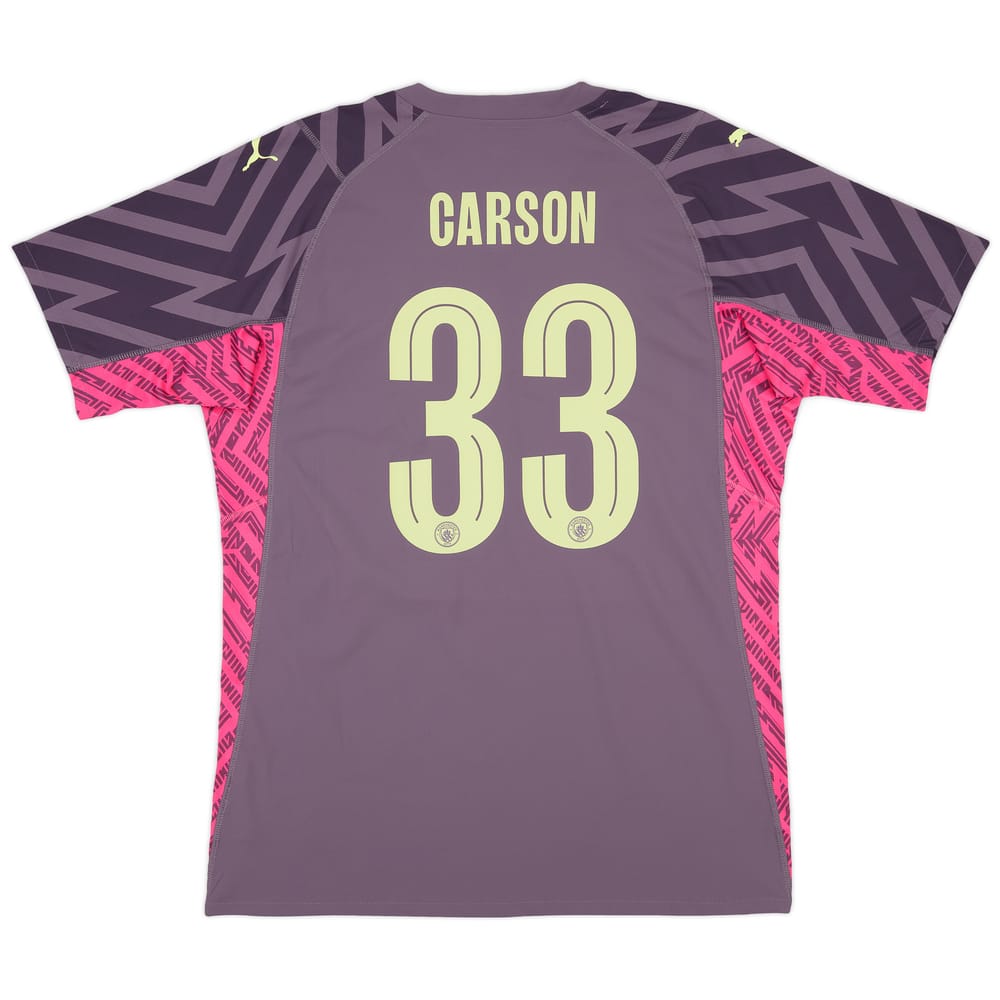 2023-24 Manchester City Match Issue GK S/S Shirt Carson #33 - 7/10 - (XL)