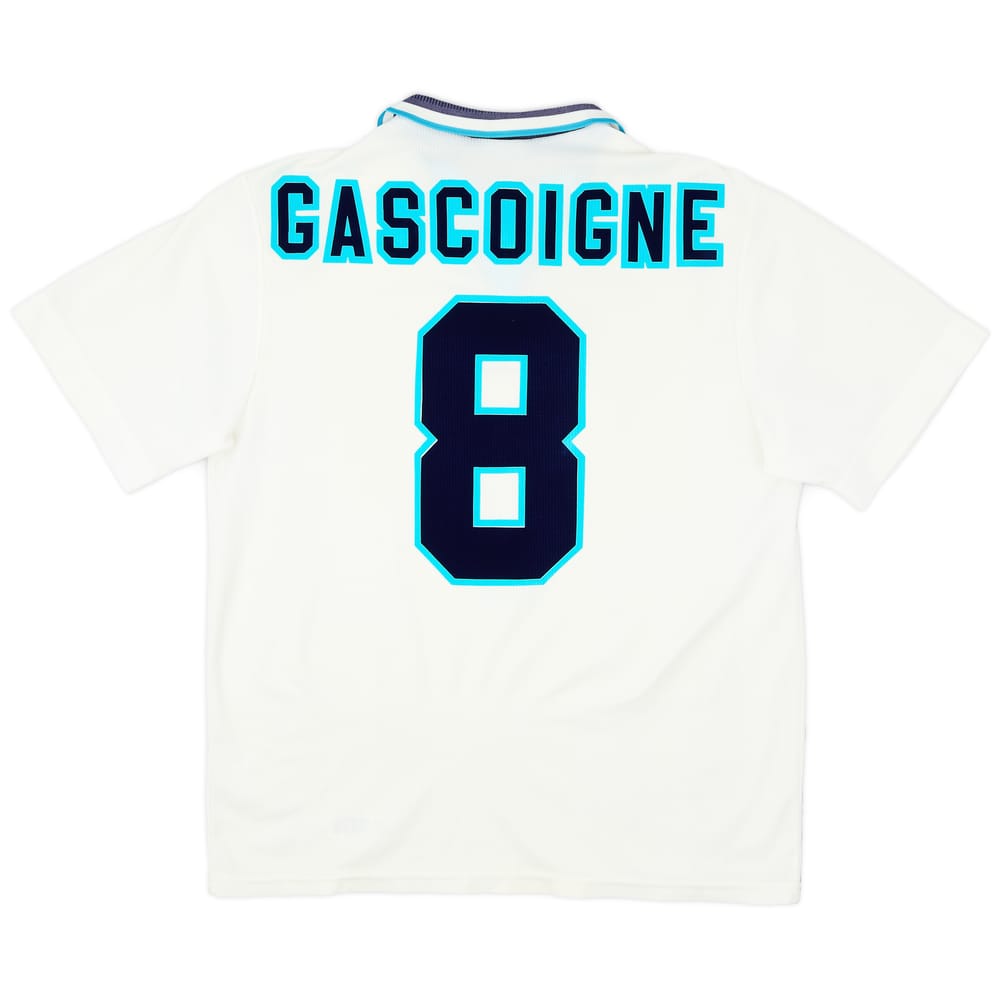 1995-97 England Home Shirt Gascoigne #8 - 8/10 - (L)