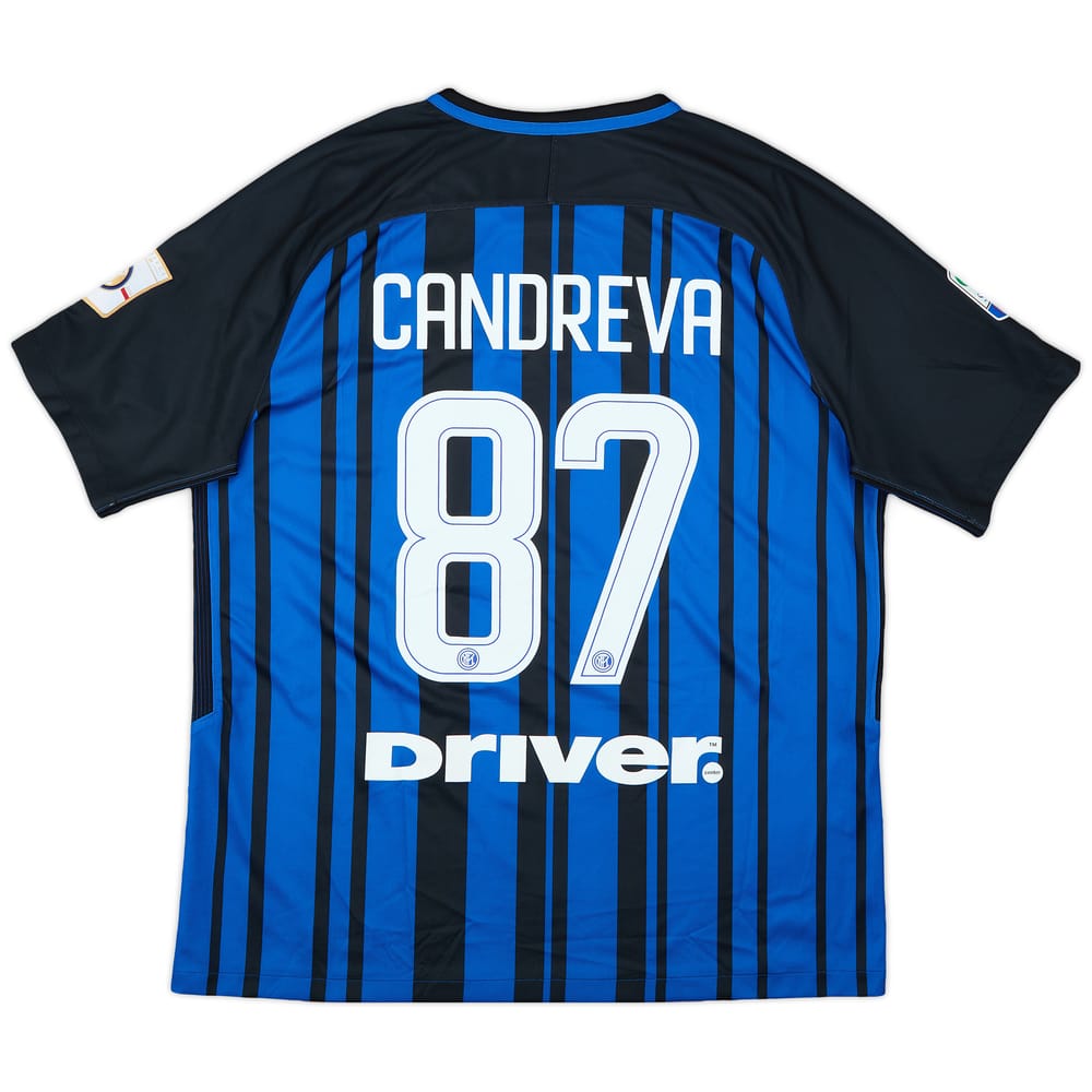 2017-18 Inter Milan Home Shirt Candreva #87 - 10/10 - (XL)