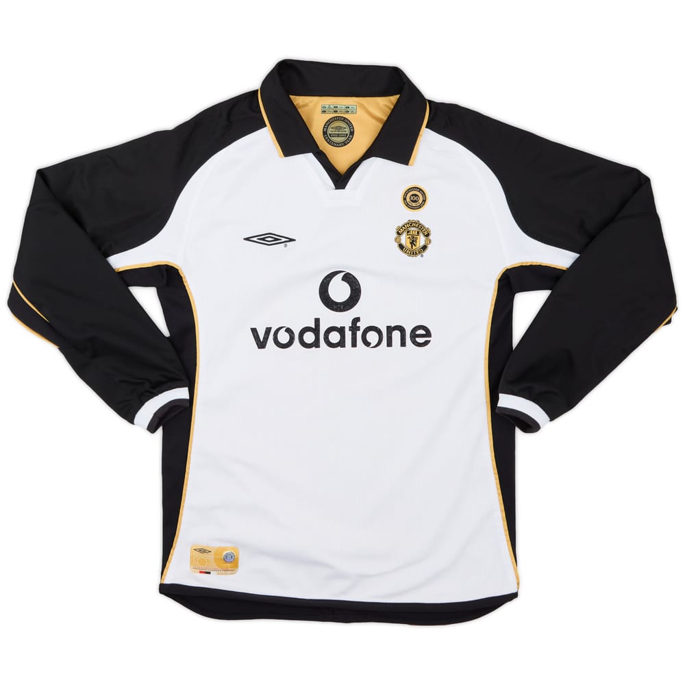 2001-02 Manchester United Centenary Away/Third L/S Shirt - 8/10 - (M.Boys)
