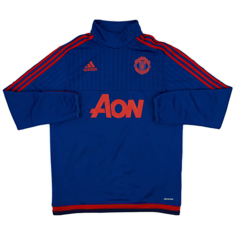 2015-16 Manchester United adidas 1/4 Zip Drill Top - 8/10 - (L)