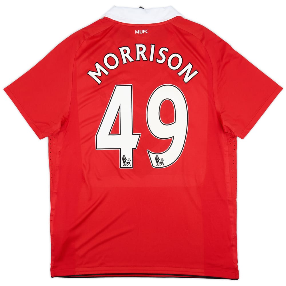 2010-11 Manchester United Authentic Home Shirt Morrison #49 (XL)