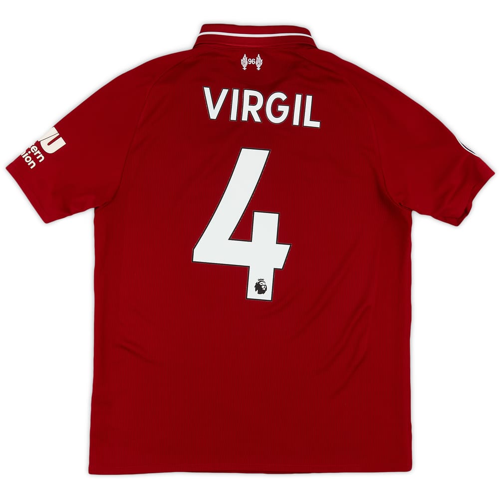 2018-19 Liverpool Home Shirt Virgil #4 - 8/10 - (S)