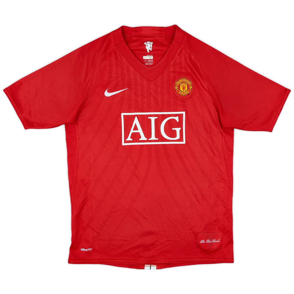 2007-09 Manchester United Home Shirt - 9/10 - (XL.Boys)