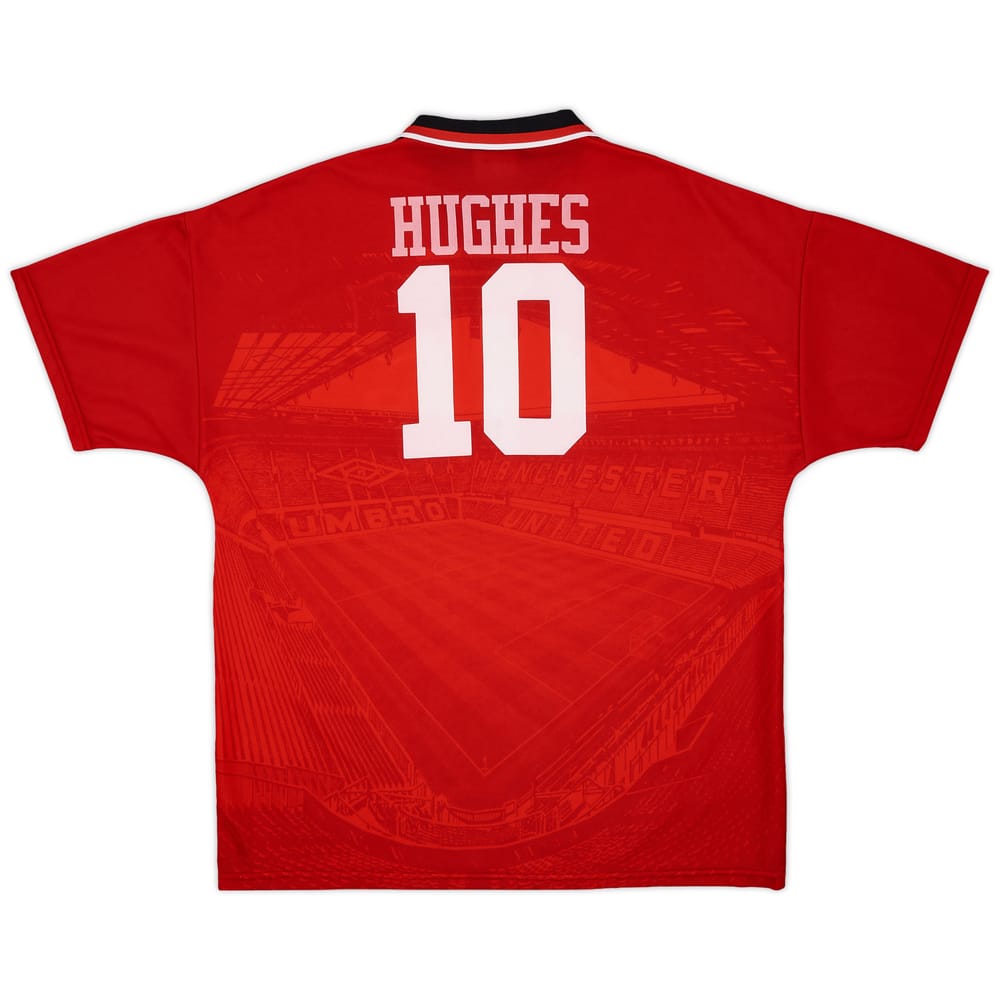 1994-96 Manchester United Home Shirt Hughes #10 - 8/10 - (XL)