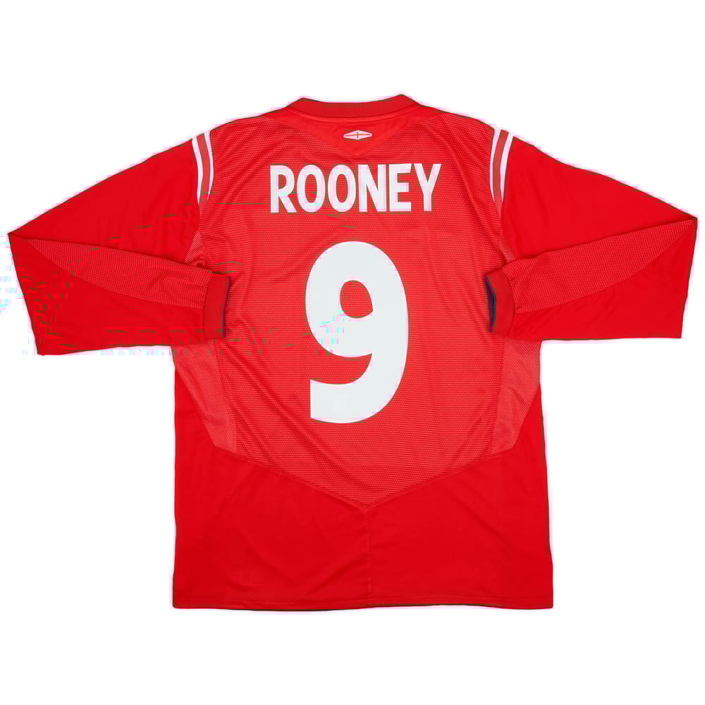 2004-06 England Away L/S Shirt Rooney #9 - 8/10 - (L)