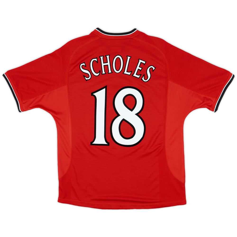 2000-02 Manchester United Home Shirt Scholes #18 - 9/10 - (M)
