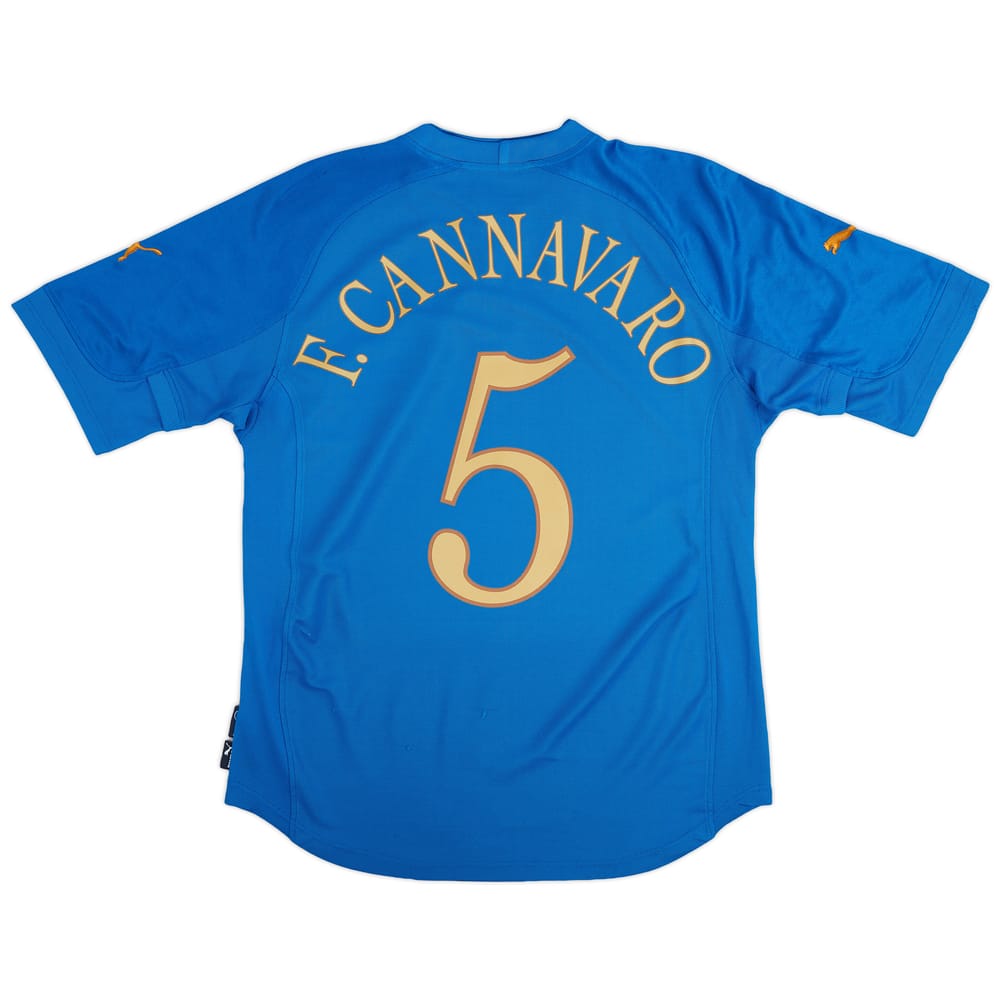 2004-06 Italy Home Shirt F.Cannavaro #5 - 6/10 - (M)