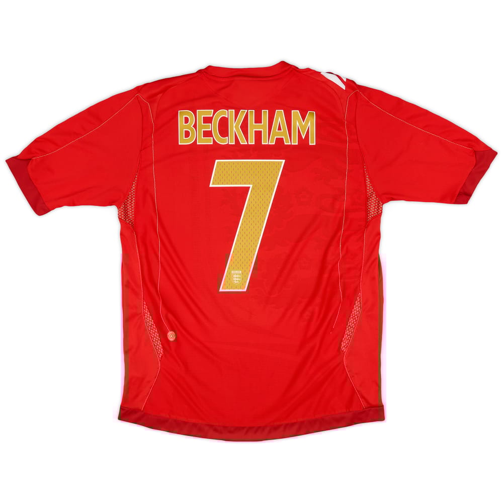 2006-08 England Away Shirt Beckham #7 - 6/10 - (L)