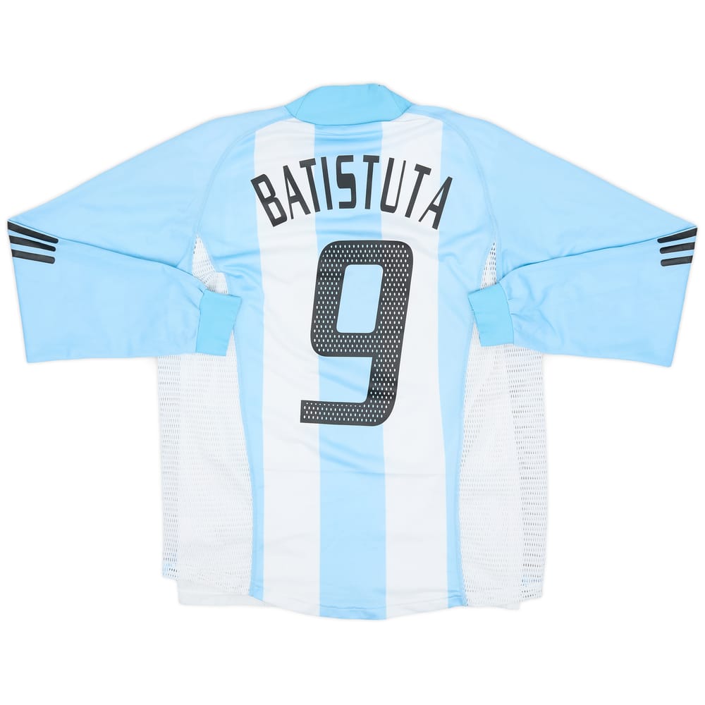 2002-04 Argentina Player Issue Home L/S Shirt Batistuta #9 - 8/10 - (S)
