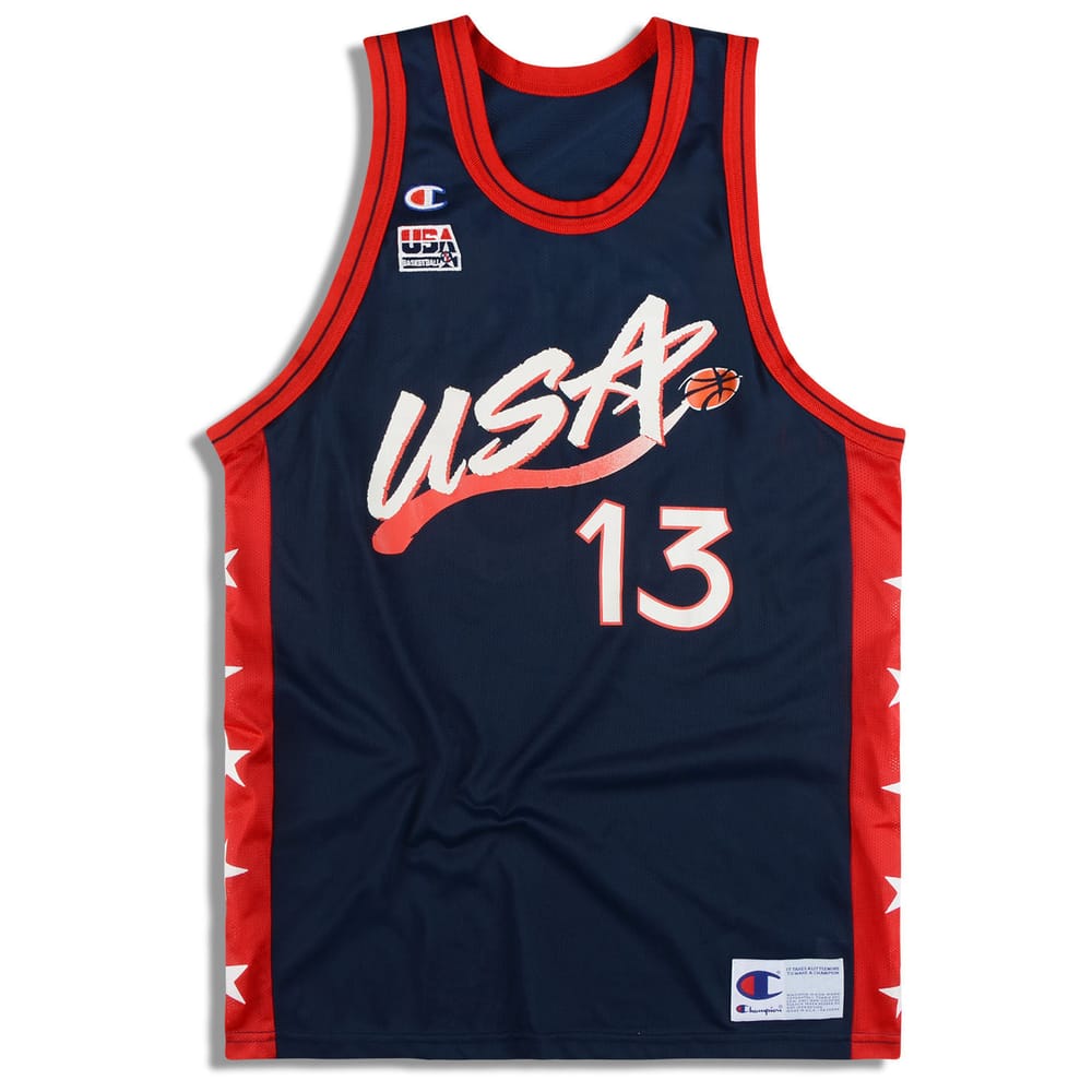 USA O'NEAL 13 ユニフォーム 44 ドリームチーム2　ユニフォーム 1996-99 USA O'Neal #13 Champion Jersey (Away) XL