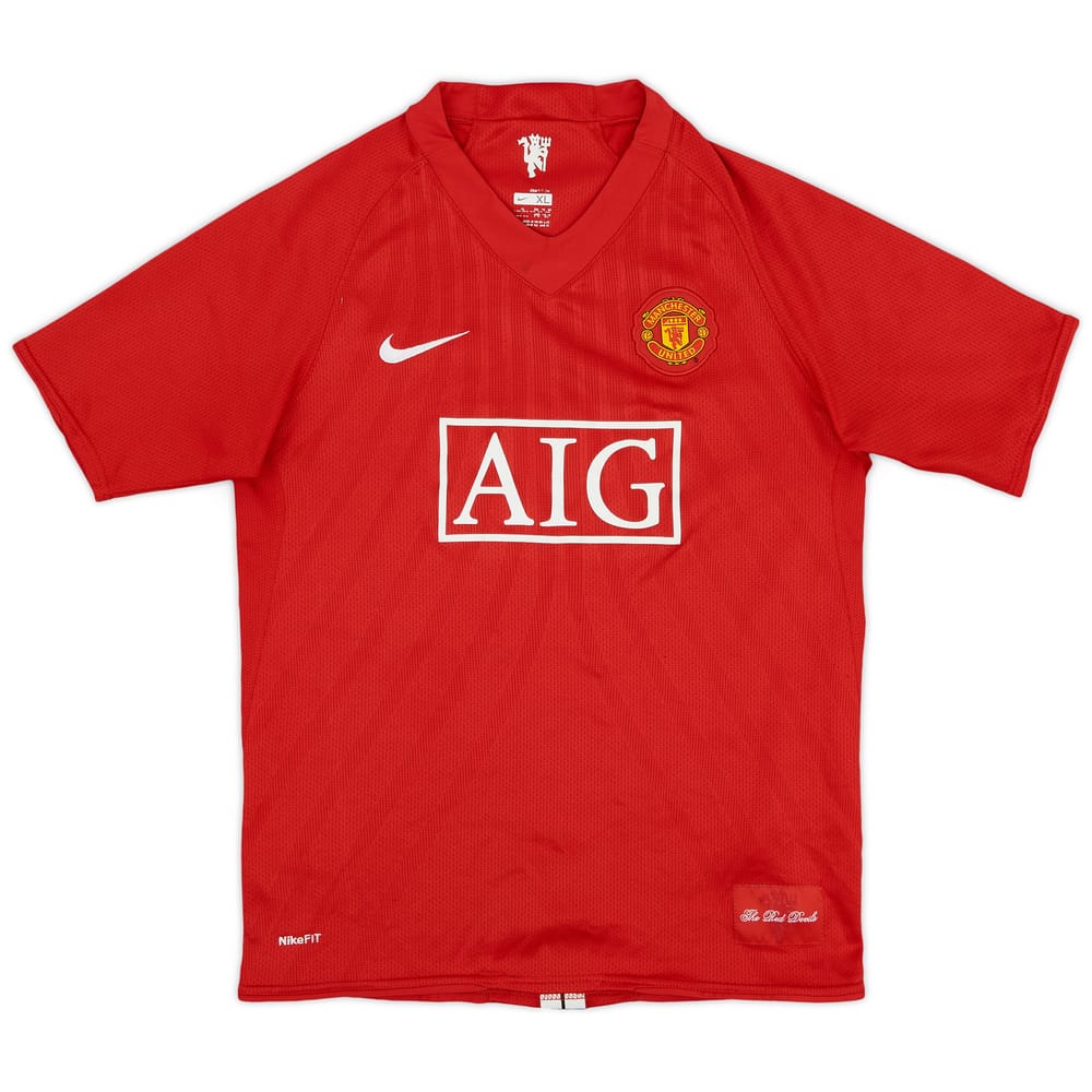 2007-09 Manchester United Home Shirt - 7/10 - (XL.Boys)