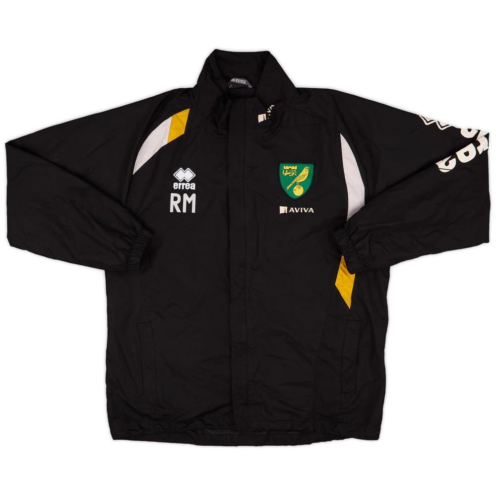 2013-14 Norwich Staff Issue Errea Hooded Rain Jacket RM - 6/10 - (M)