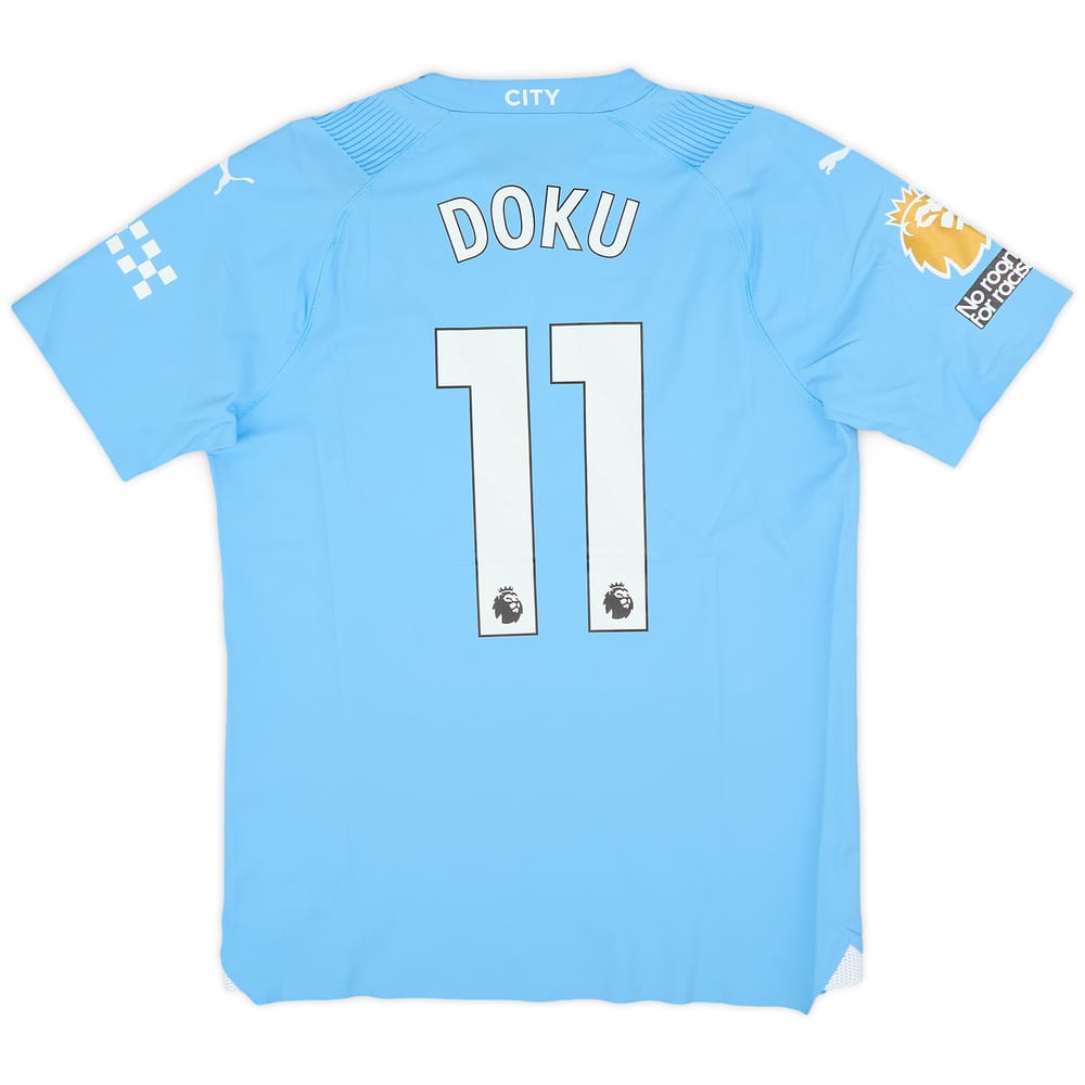 2023-24 Manchester City Match Issue Home Shirt Doku #11