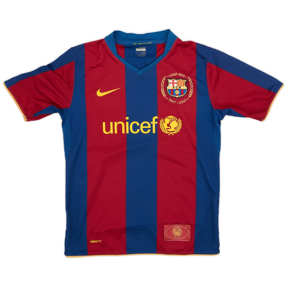 2007-08 Barcelona Home Shirt - 8/10 - (L.Boys)