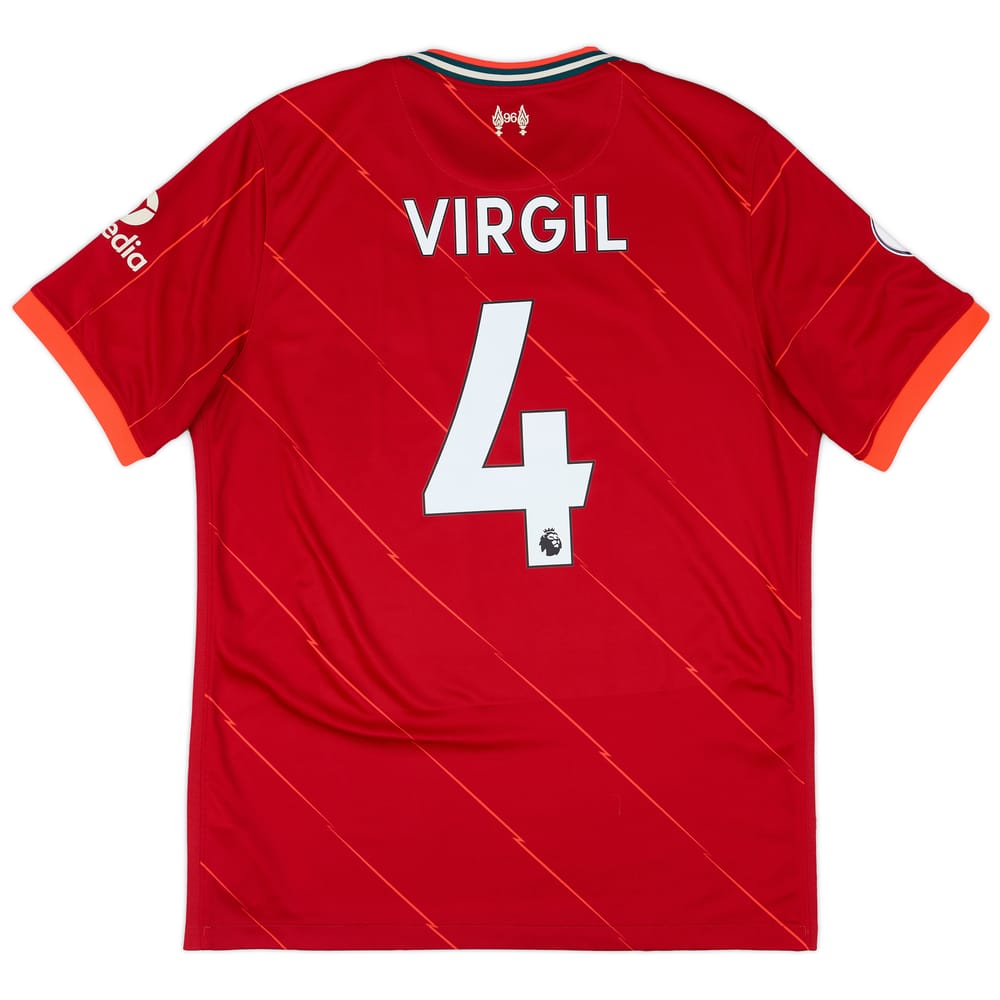 2021-22 Liverpool Home Shirt Virgil #4 - 9/10 - (L)