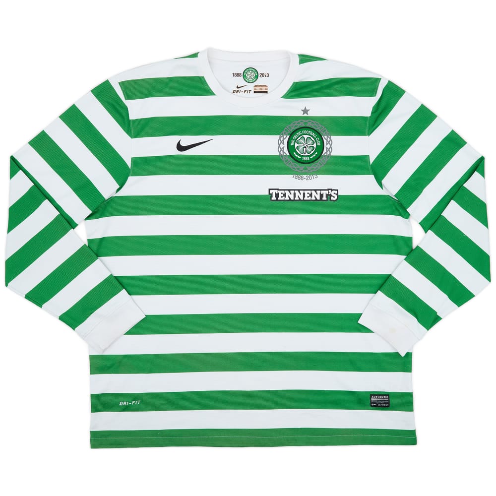2012-13 Celtic '125th Anniversary' Home L/S Shirt - 9/10 - (XXL)