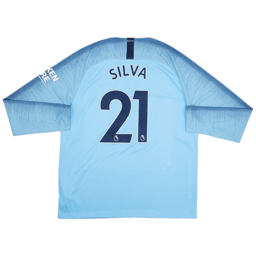 2018-19 Manchester City Home L/S Shirt Silva #21 (XL)