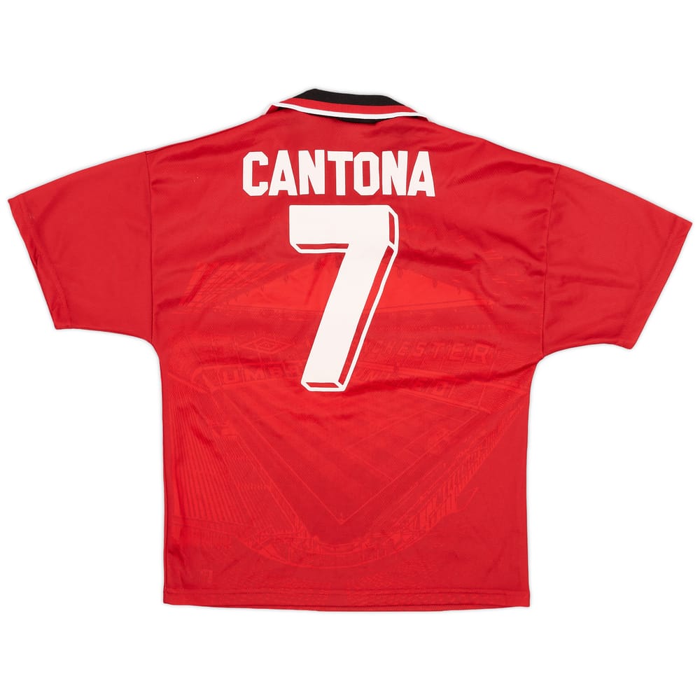 1994-96 Manchester United Home Shirt Cantona #7 - 8/10 - (L.Boys)