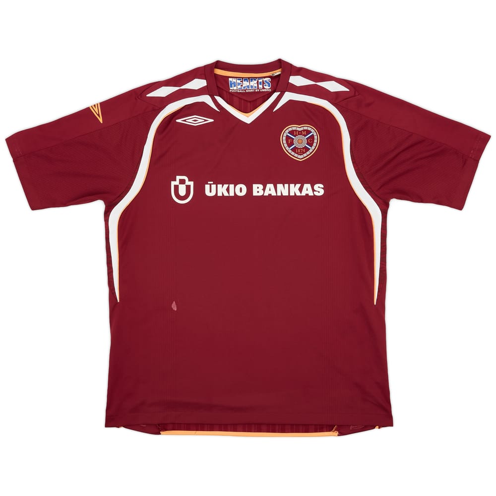 2007-08 Hearts Home Shirt - 7/10 - (XL)