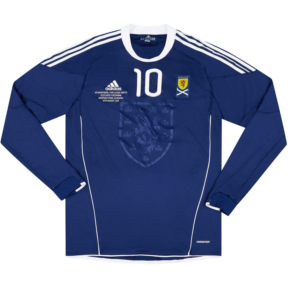 2011 Scotland Match Issue Home L/S Shirt #10 (v Denmark)