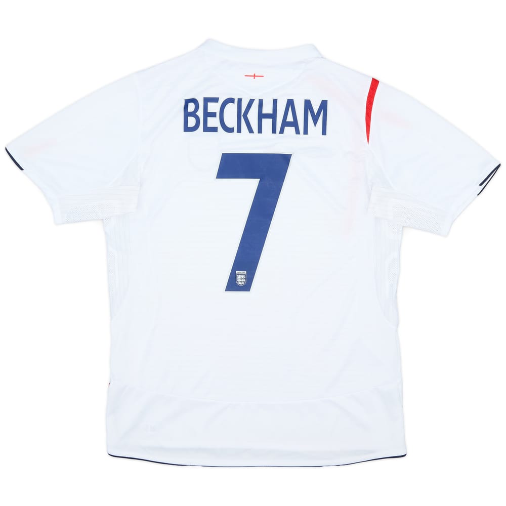 2005-07 England Home Shirt Beckham #7 - 7/10 - (L)