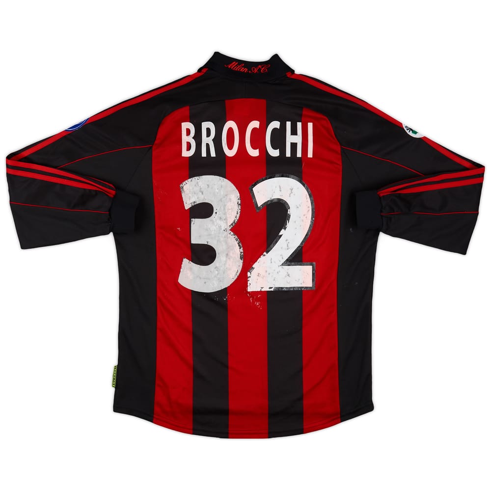 2001-02 AC Milan Match Issue Home L/S Shirt Brocchi #32