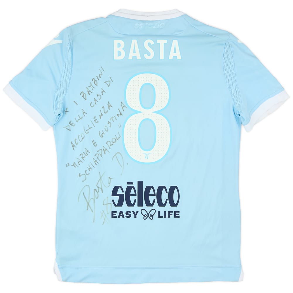 2017-18 Lazio Match Issue Signed Home Shirt Basta #8