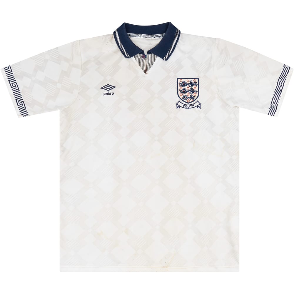 1992 England U-18 Match Issue Home Shirt #12 (Butt)