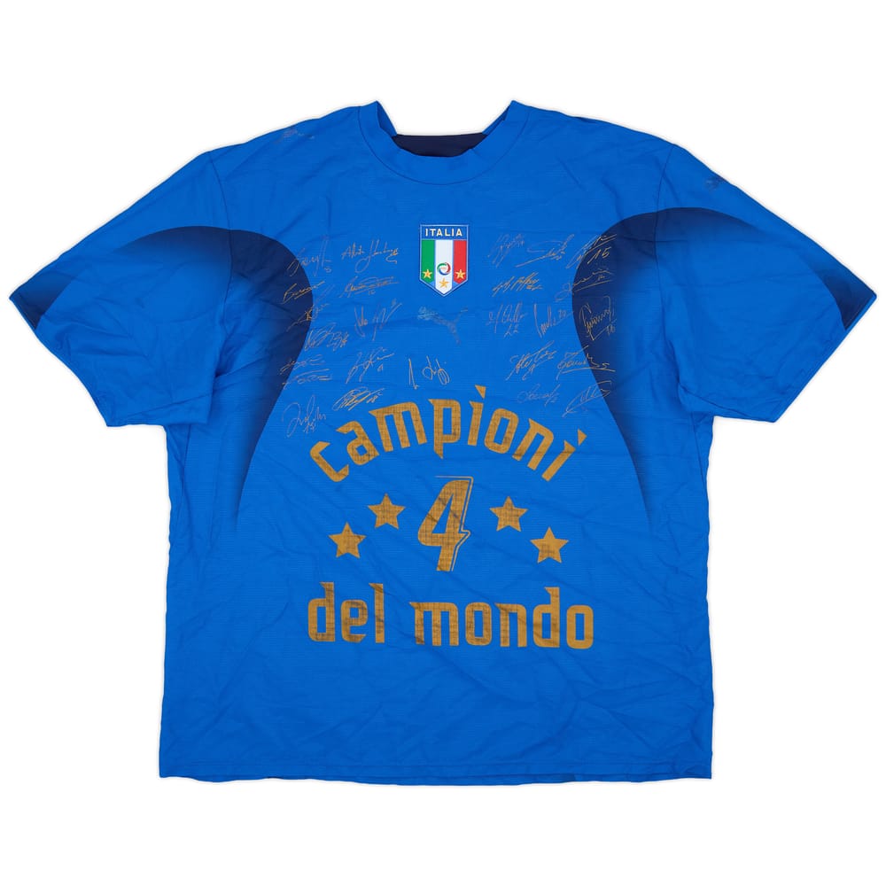 2006 Italy 'Campioni Del Mondo' 'Signed' Home Shirt - 6/10 - (XL)