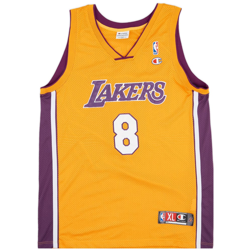 1999-06 LA Lakers Bryant #8 Champion Authentic Home Jersey - 5/10 - (XL)