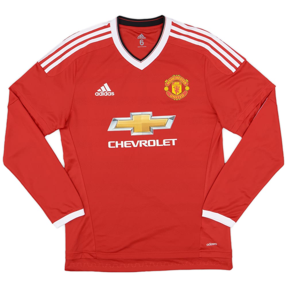 2015-16 Manchester United Player Issue Home L/S Shirt #28 - 9/10 - (S)