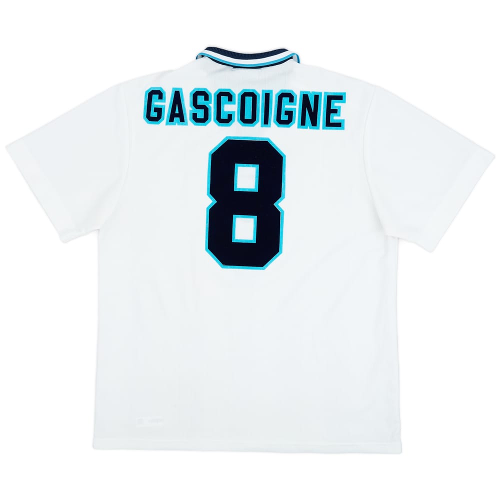 1995-97 England Home Shirt Gascoigne #8 - 6/10 - (XL)