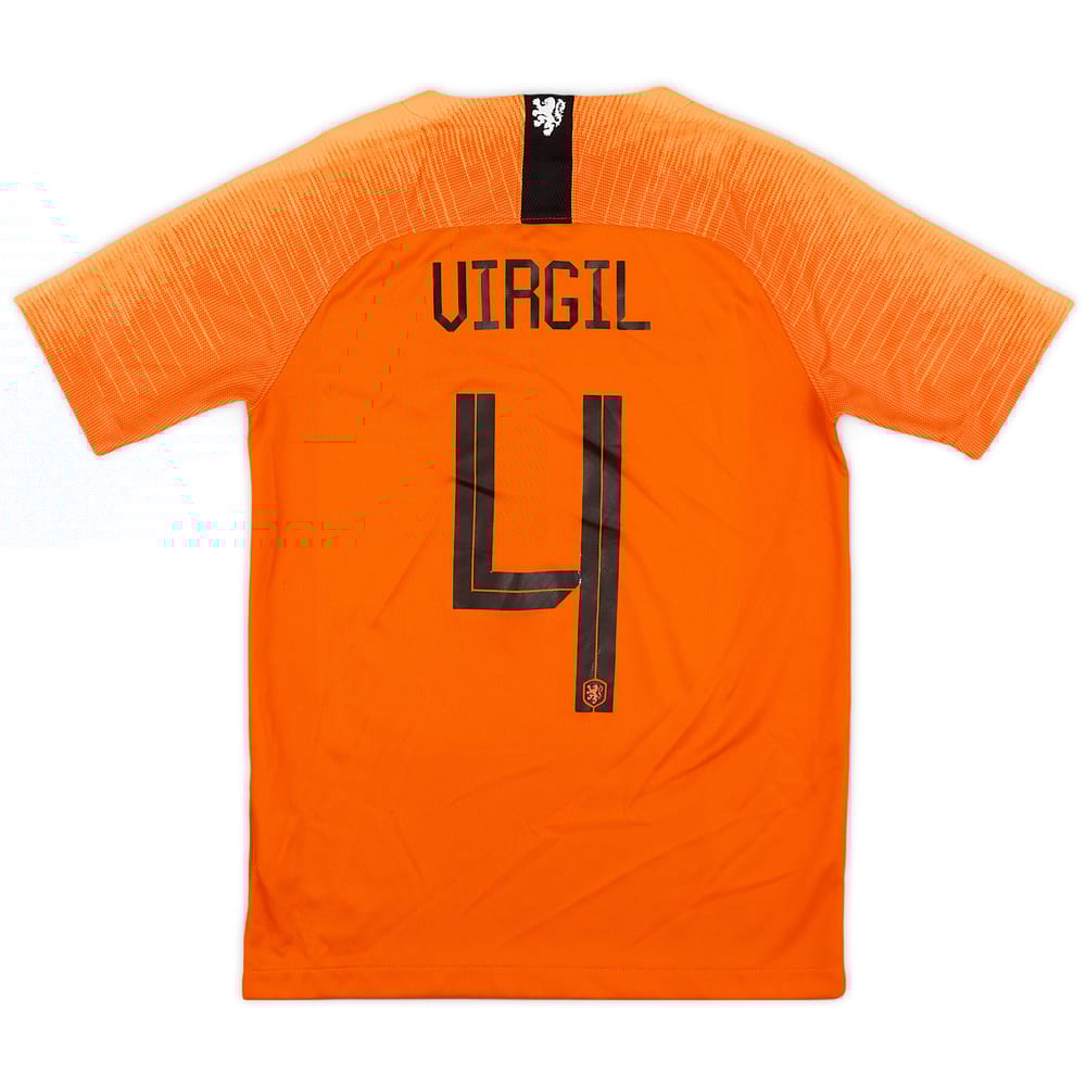 2018-19 Netherlands Home Shirt Virgil #4 - 8/10 - (M.Boys)