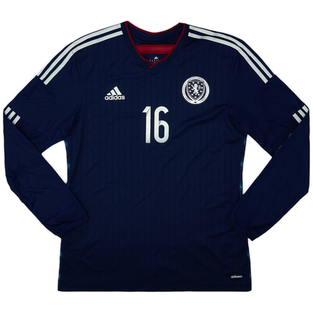 2014-15 Scotland Player Issue Home L/S Shirt #16 - 9/10 - (L)
