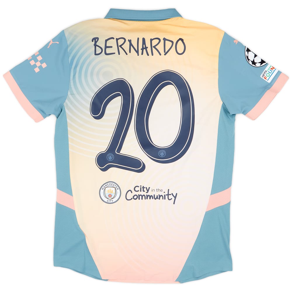 2024-25 Manchester City Match Issue Champions League Fourth Shirt Bernardo #20