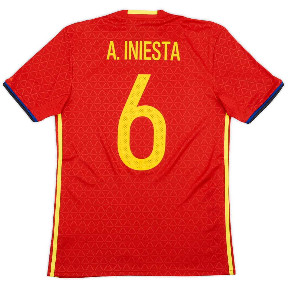 2016-17 Spain Home Shirt A. Iniesta #6 (S)